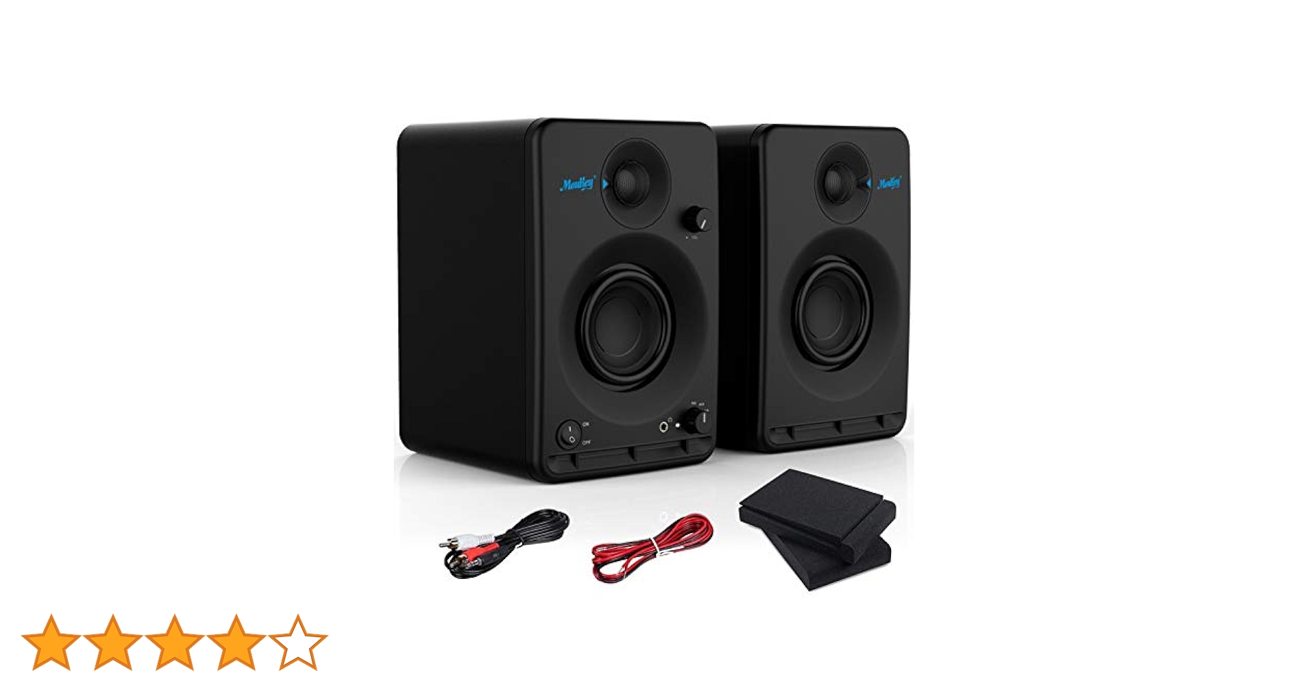 Active Studio Monitors Moukey Bookshelf Speakers 2.0 Stereo